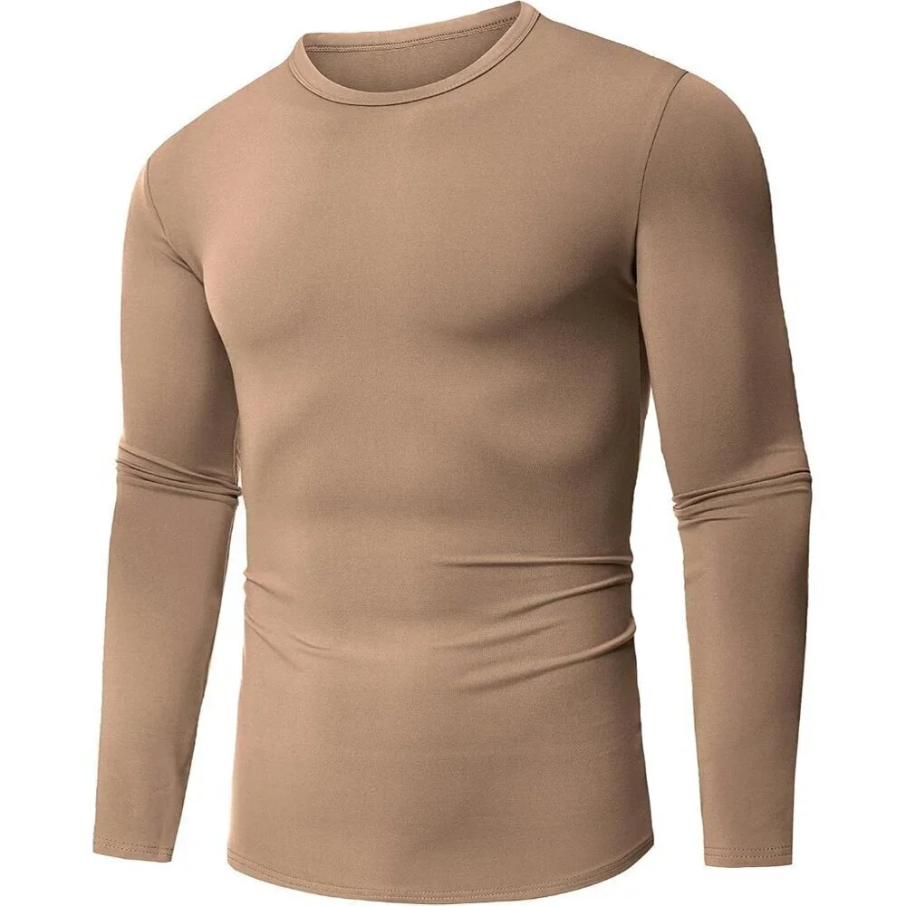 Thermal Underwear for Men High Stretch Fleece Lined Long Sleeve Crewneck Thermal